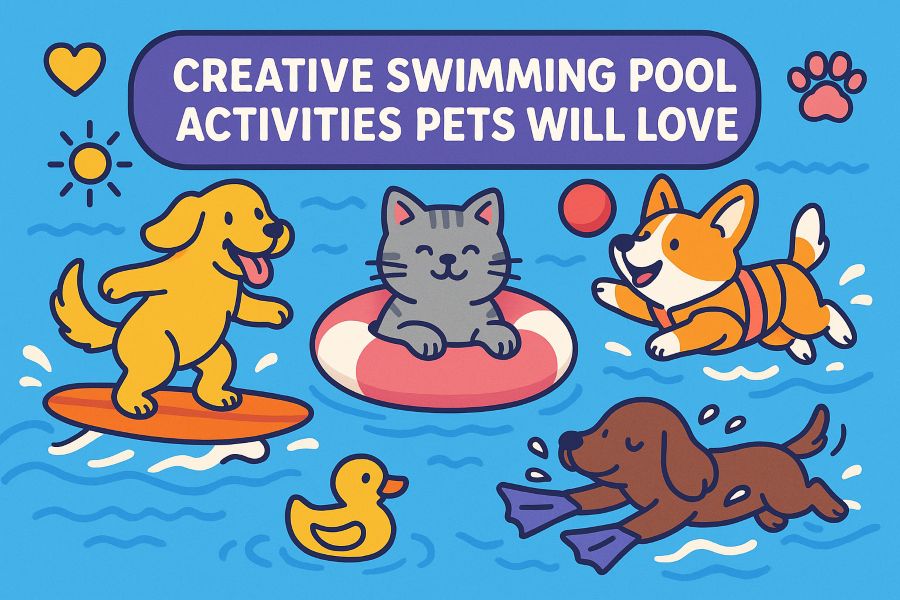 Creative Swimming Pool Activities Pets Will Love