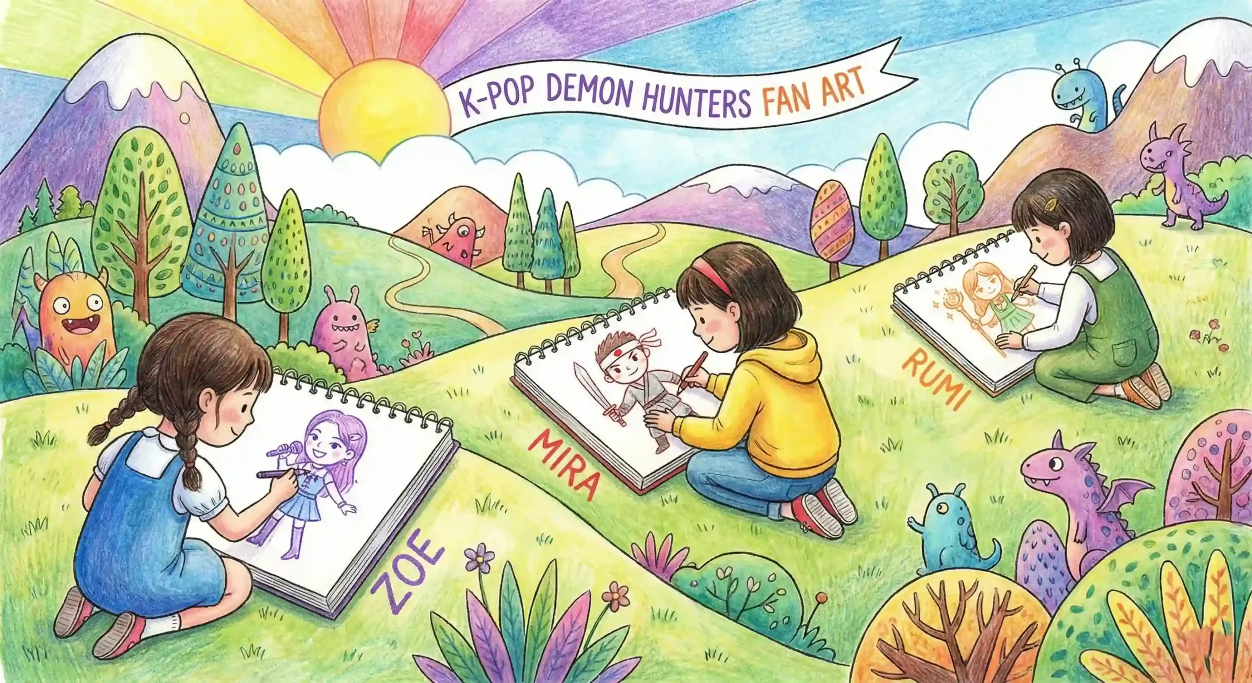 KPop Demon Hunters Coloring Pages: A Creative Way to Enter the Fandom